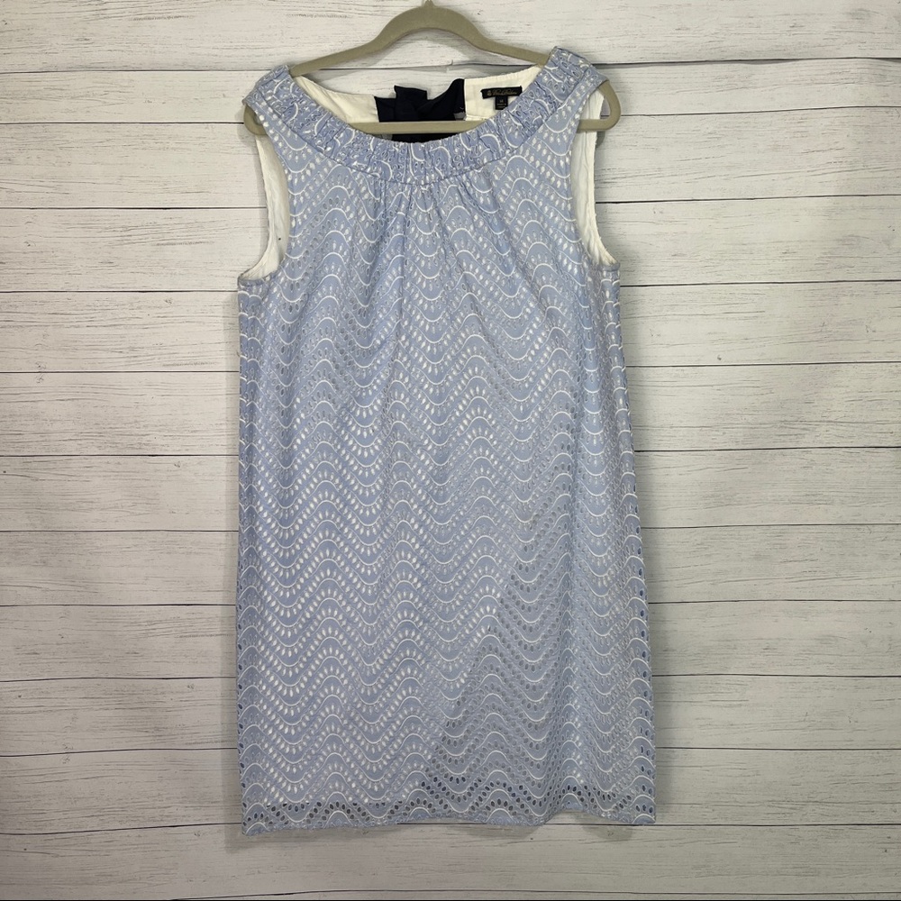 Brooks Brother light blue embroidered eyelet dress